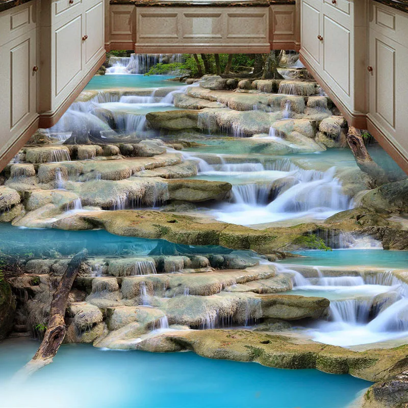 3d бег водопад воды природа пейзаж