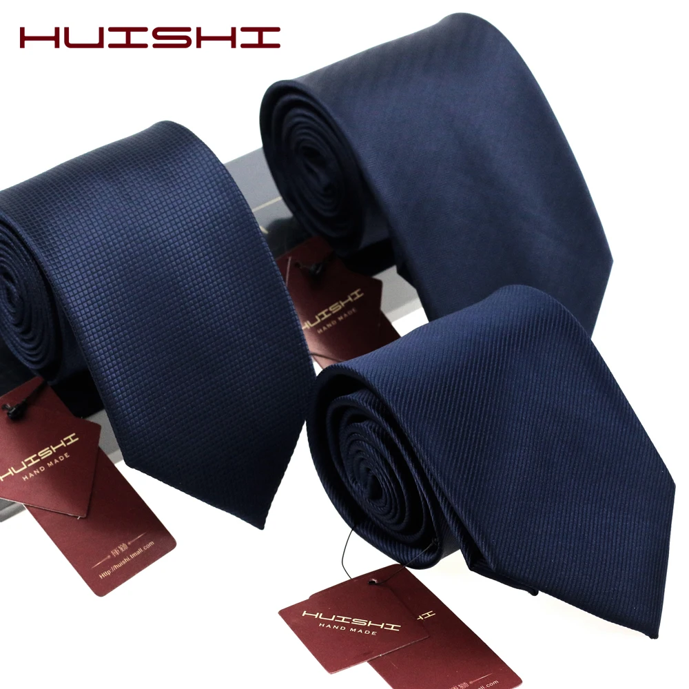 Темно-синий мужской галстук huishi - Фотография_6