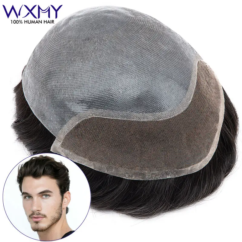 Мужской парик bio-toupee с двойным узлом