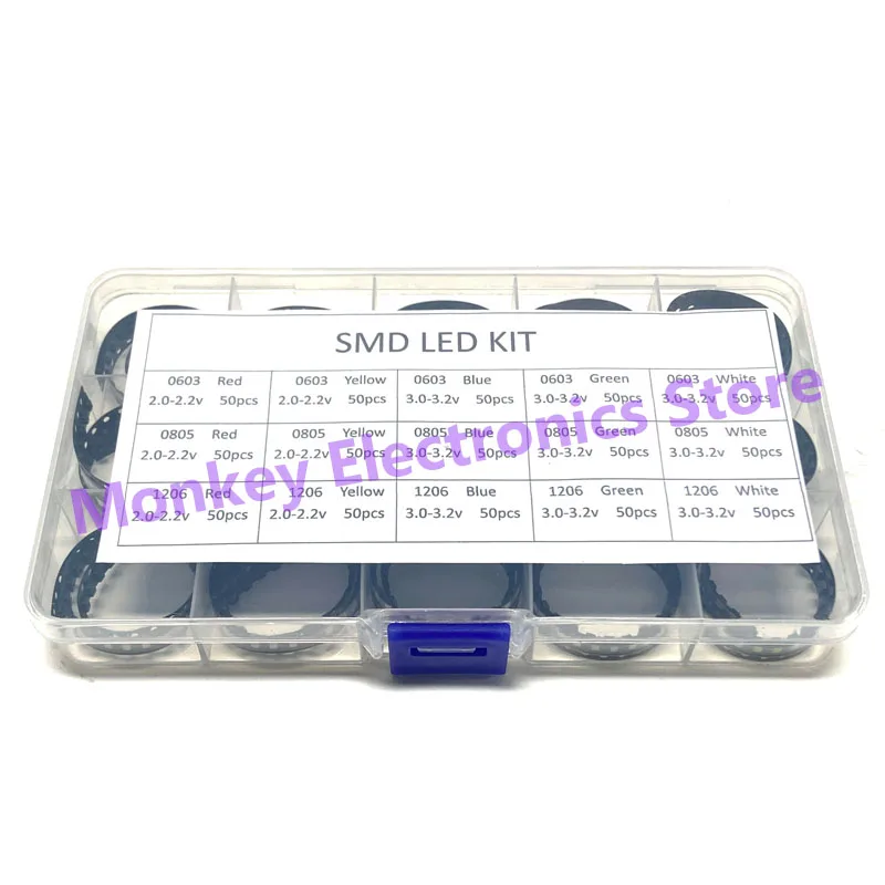 Светодиодный 0603 0805 1206 smd светодиодный коробка для образцов - Фотография_3