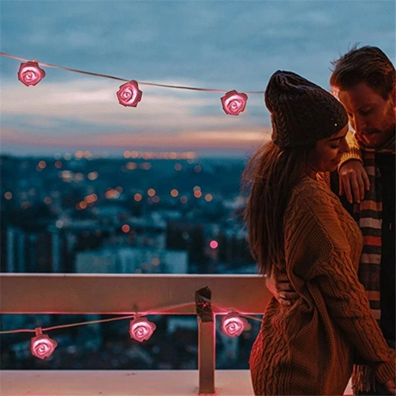 20 светодиодов, гирлянда с цветком розы - Фотография_4