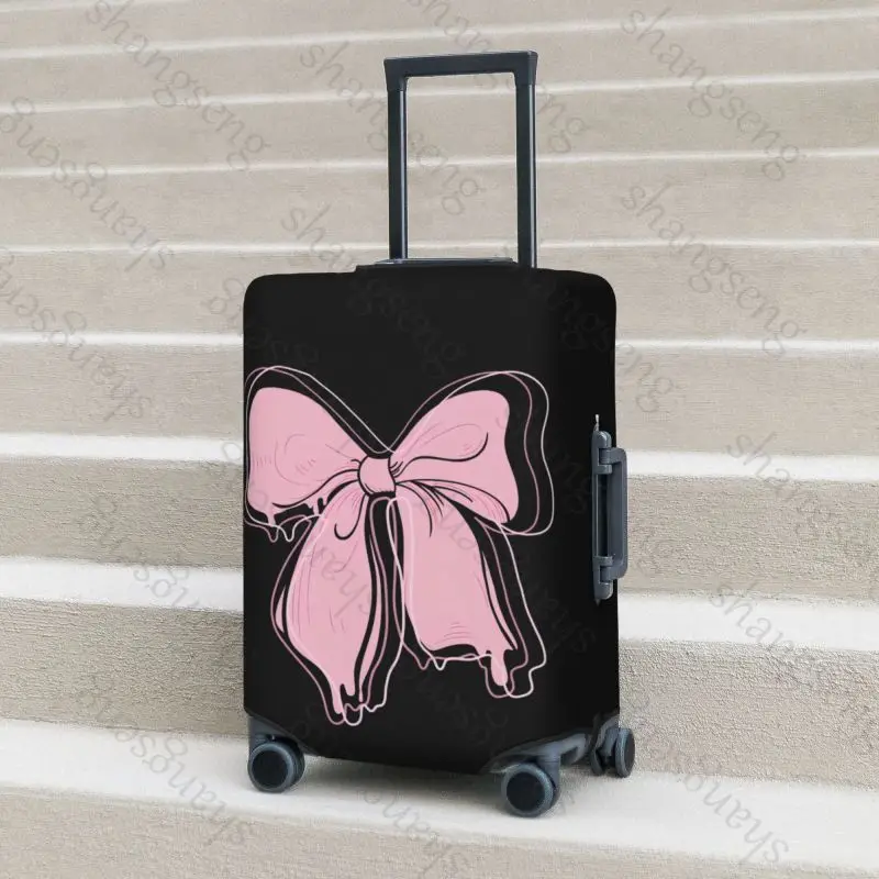 Pink bow painting thicken luggage - Фотография_2