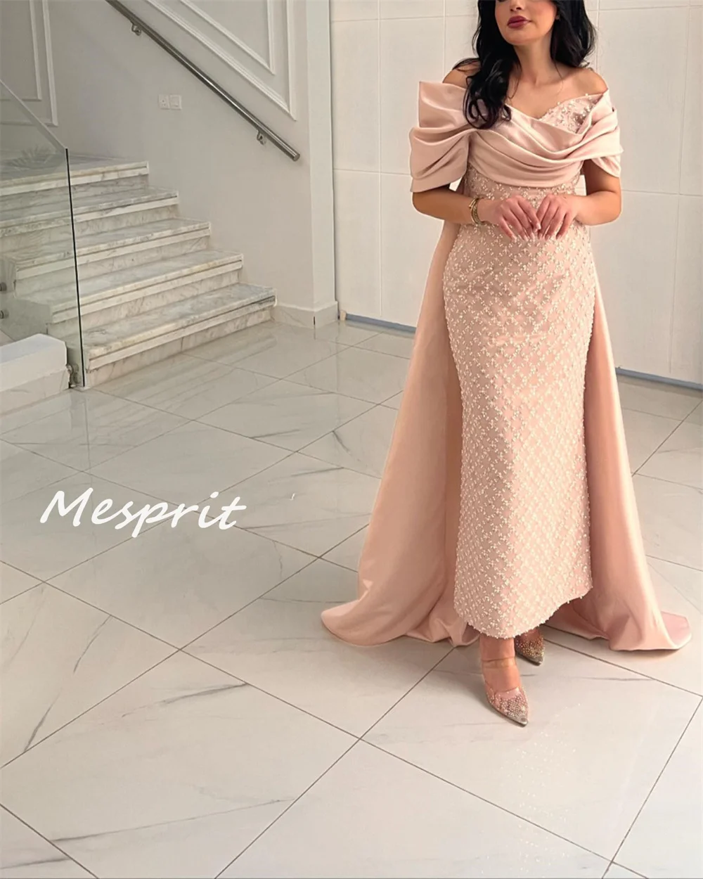 Изысканное вечернее платье jiayigong sparkle с открытыми плечами и кистью - Фотография_2