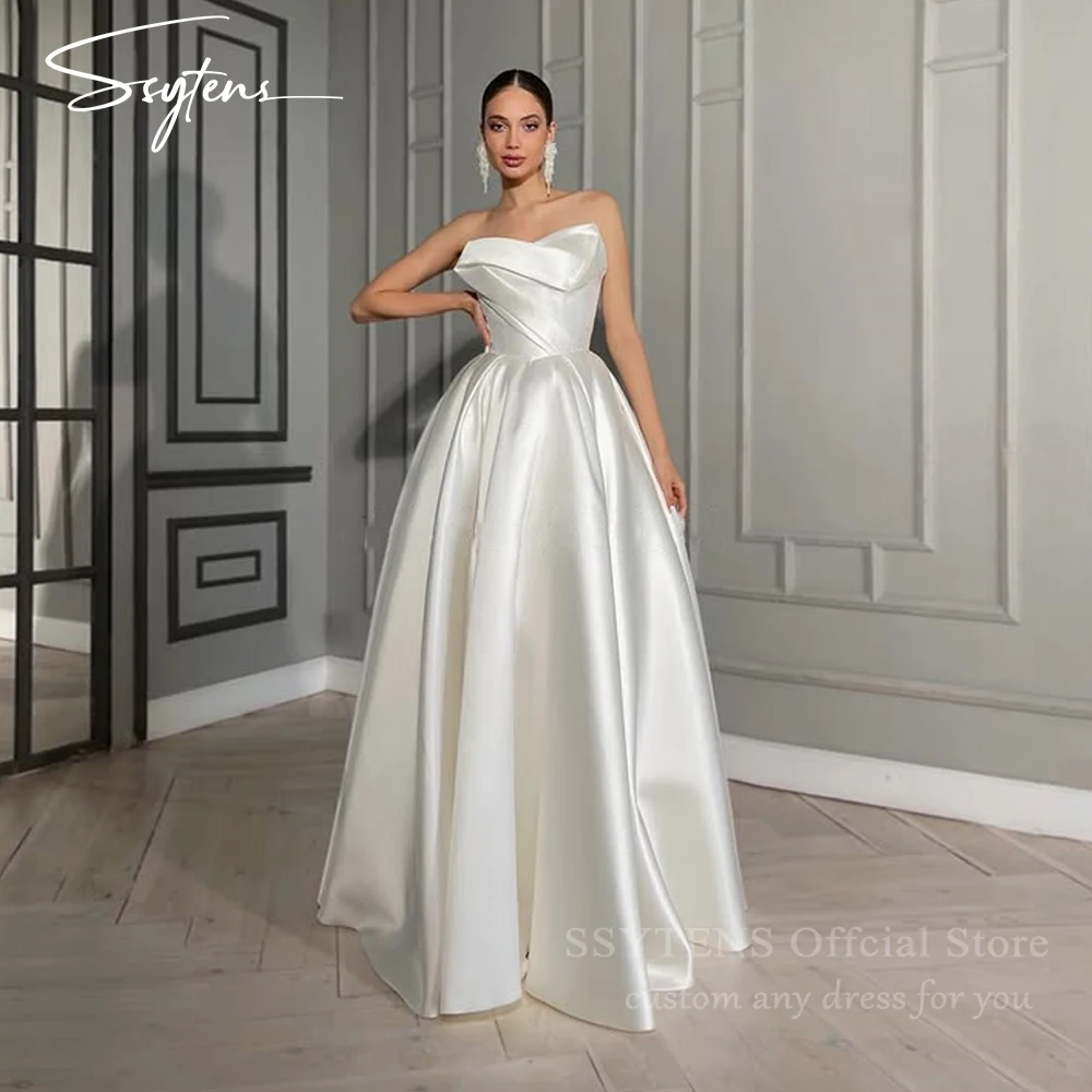 Ssytens элегантные атласные свадебные