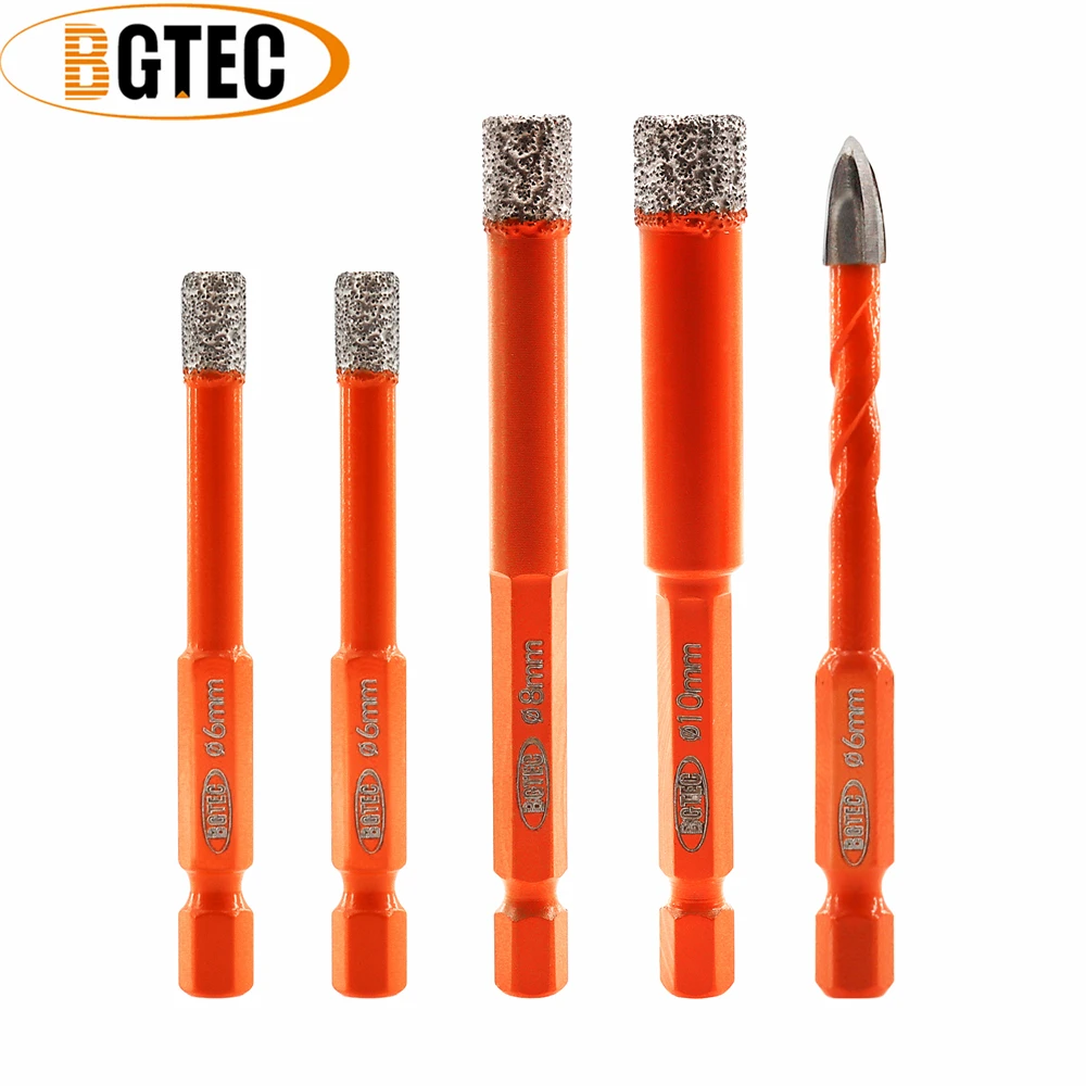Алмазные сверла bgtec 6/6/8/10 мм + 6 мм размыкатель поперечного отверстия