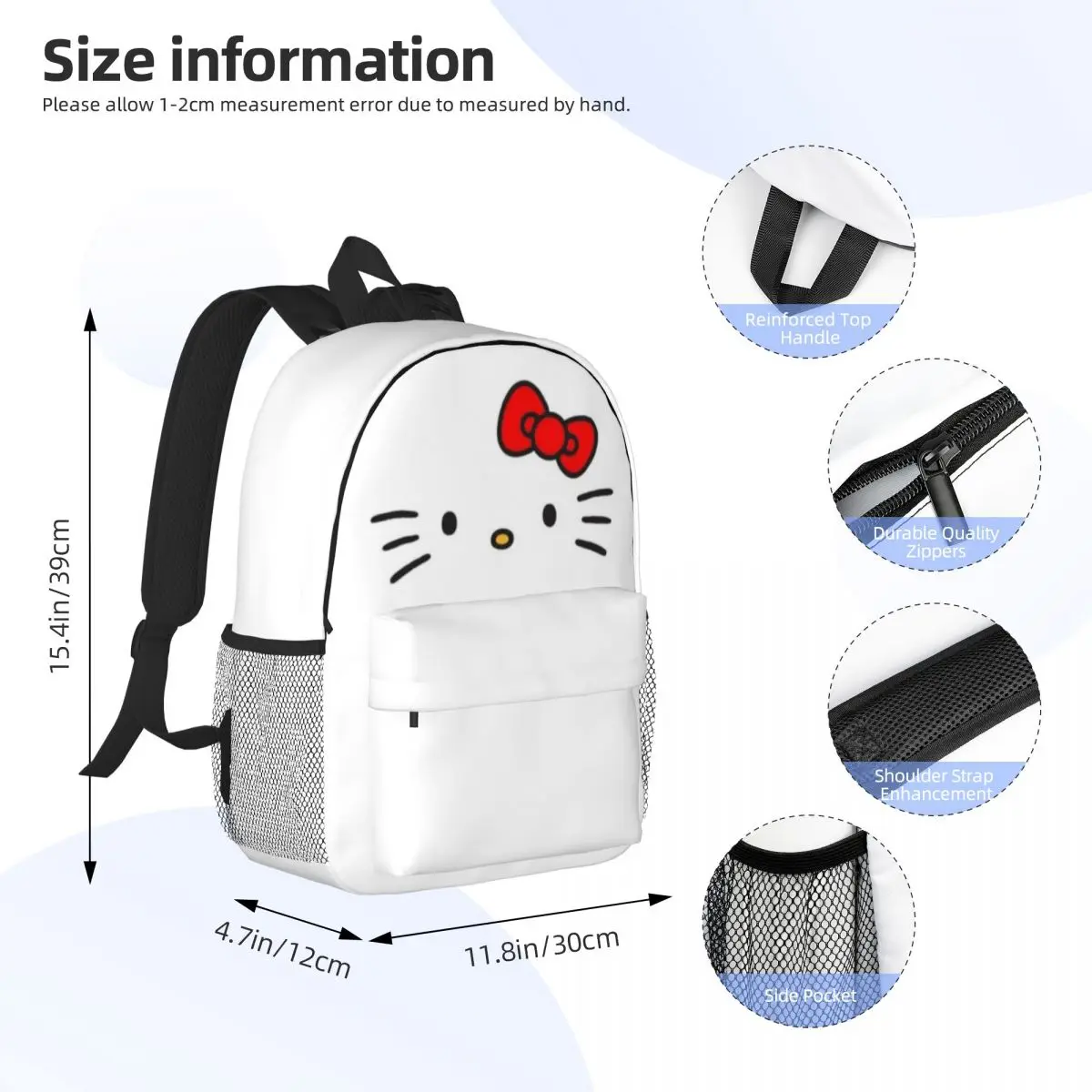 Легкая повседневная школьная сумка с принтом hello kitty для школы - Фотография_4