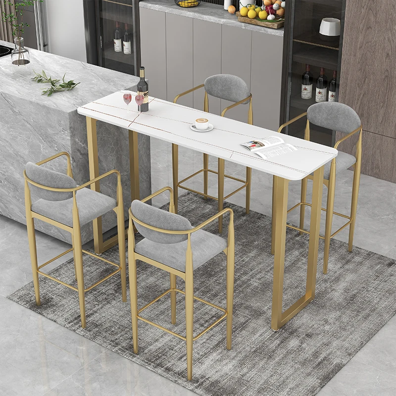 Nordic light luxury rock slab bar - Фотография_5