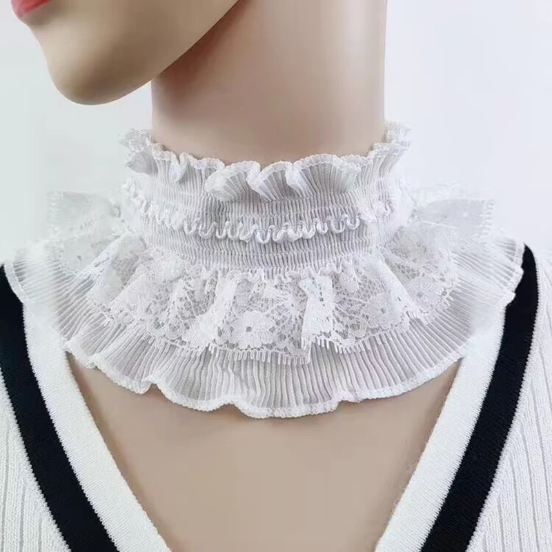 Белый, черный эластичный кружевной - Фотография_3