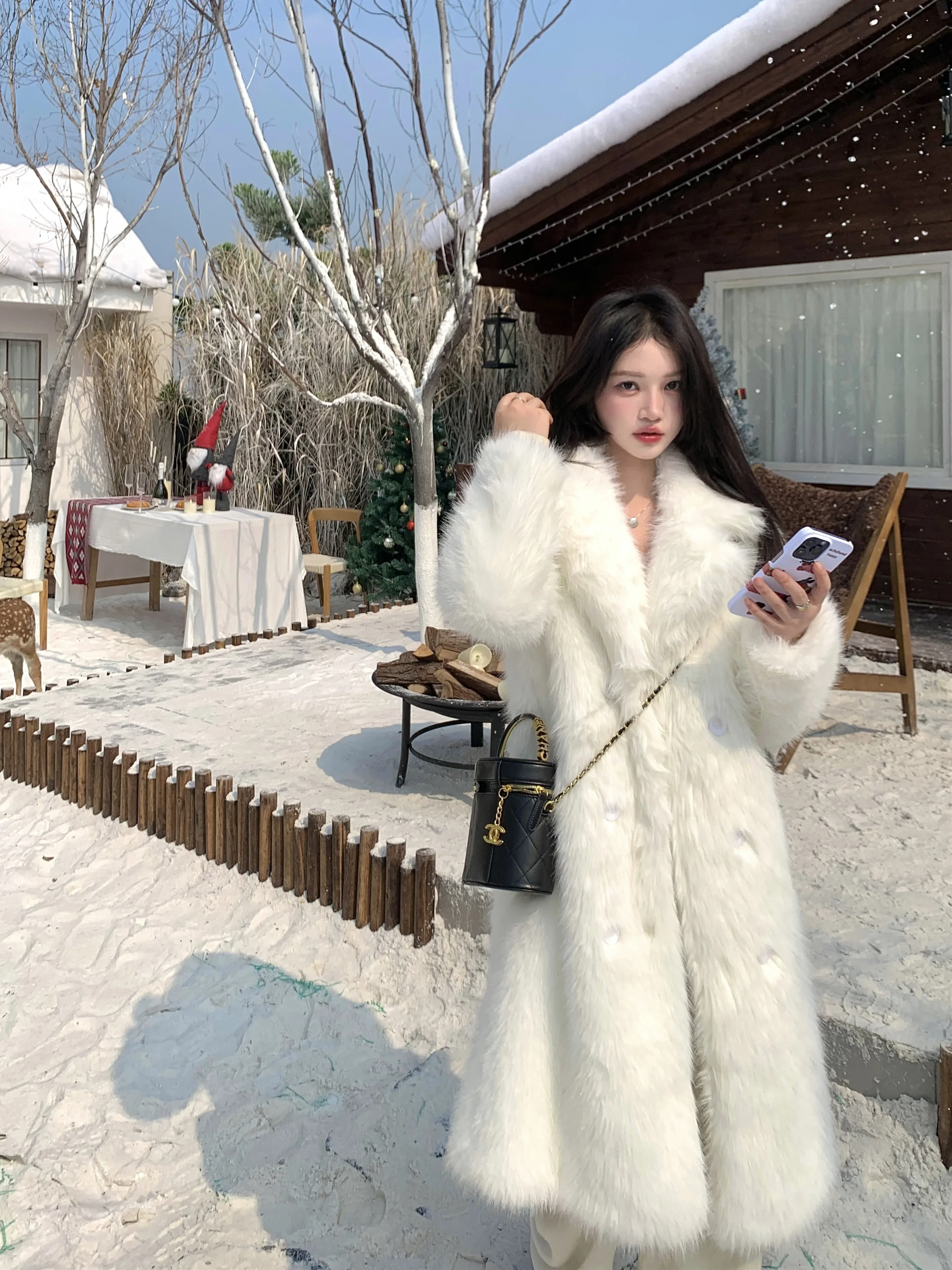 Корейская мода, пальто из искусственного лисьего меха - Фотография_2
