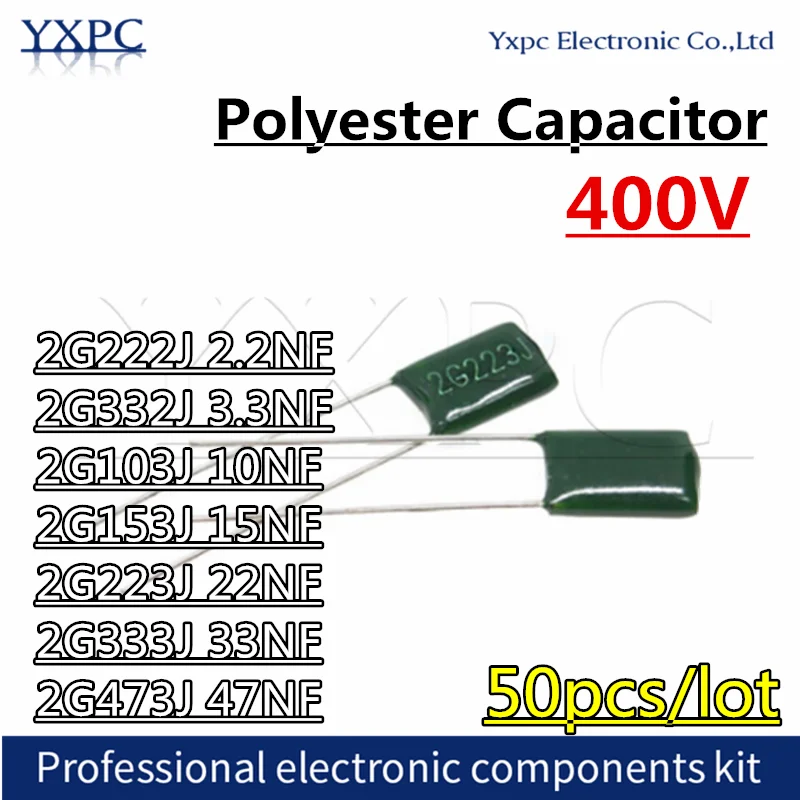 400 в полиэфирный пленочный конденсатор 2g222j 2