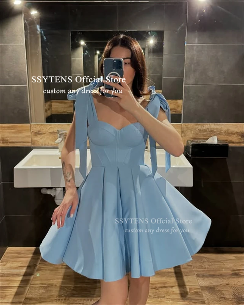 Ssytens атласные мини-свадебные платья 2021 - Фотография_2