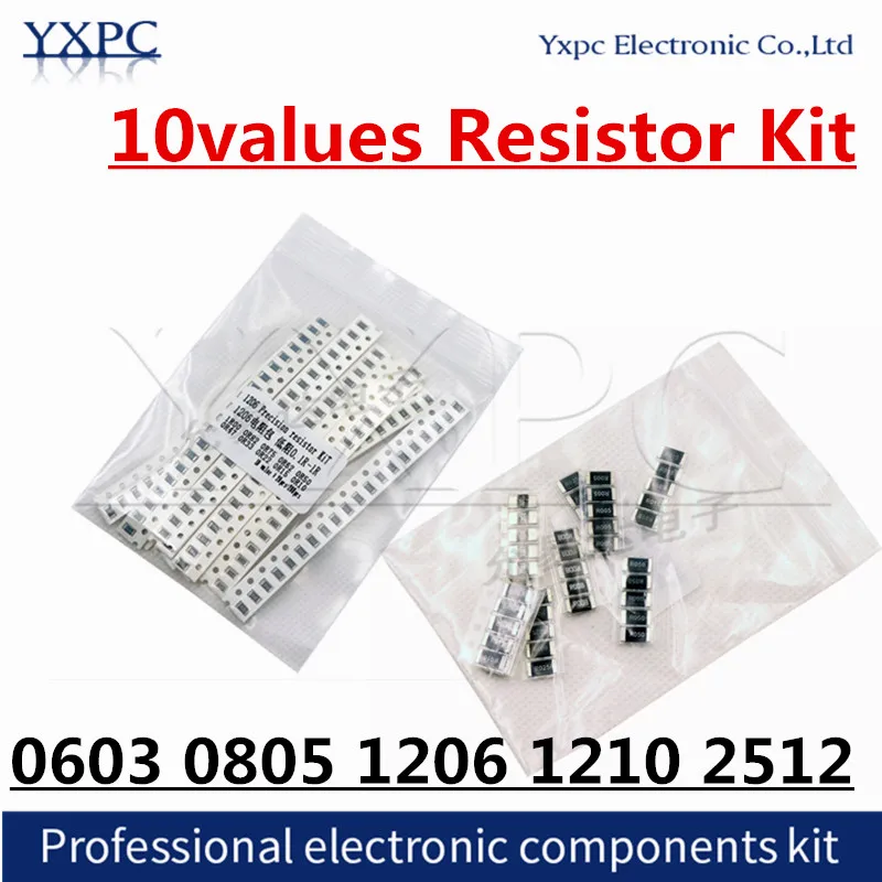 10 значений 0603 0805 1206 1210 smd резисторы