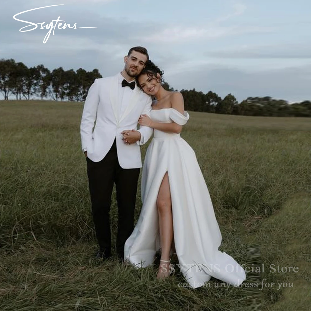 Ssytens простые белые атласные