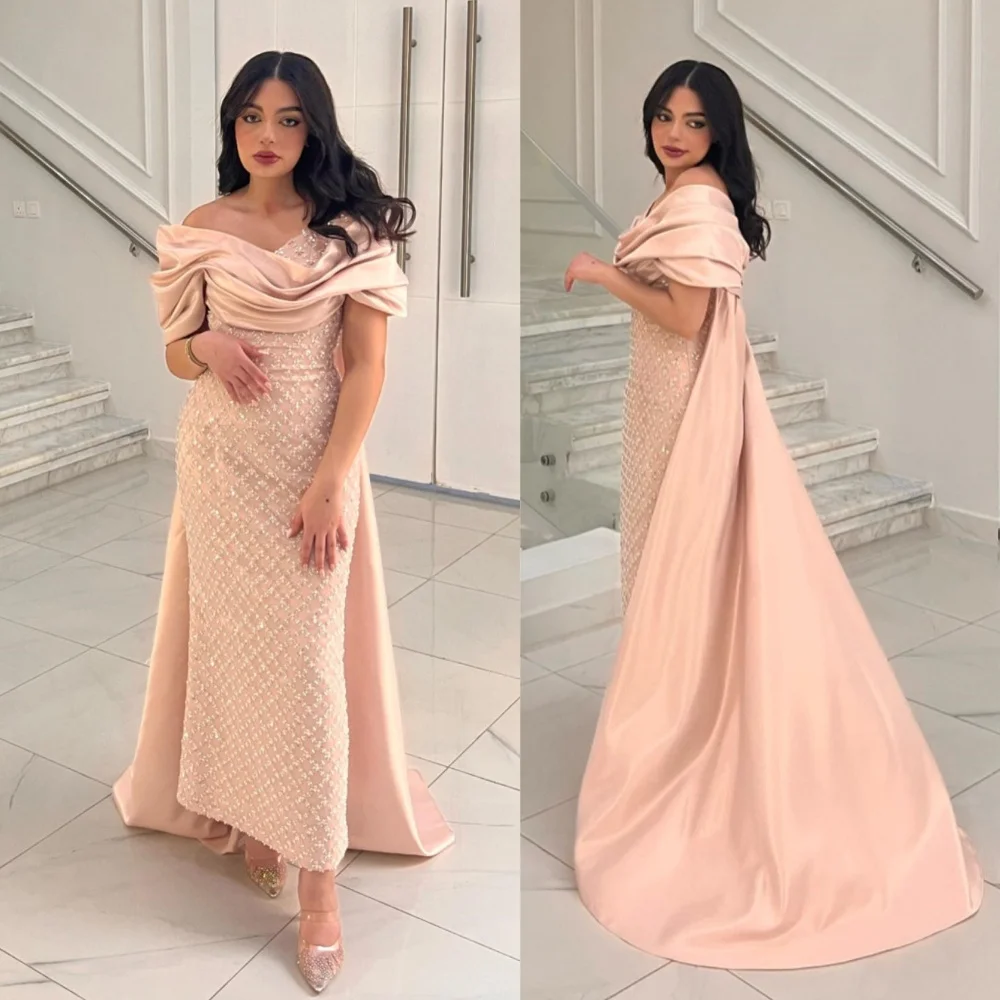 Изысканное вечернее платье jiayigong sparkle с открытыми плечами и кистью