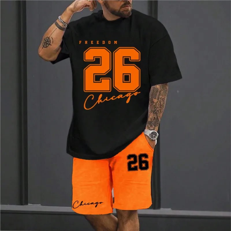 Summer new mens 3d printed t-shirt