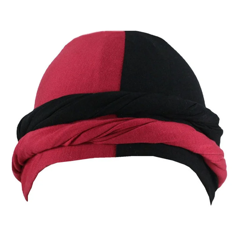Эластичный двухцветный тюрбан durag для мужчин - Фотография_3