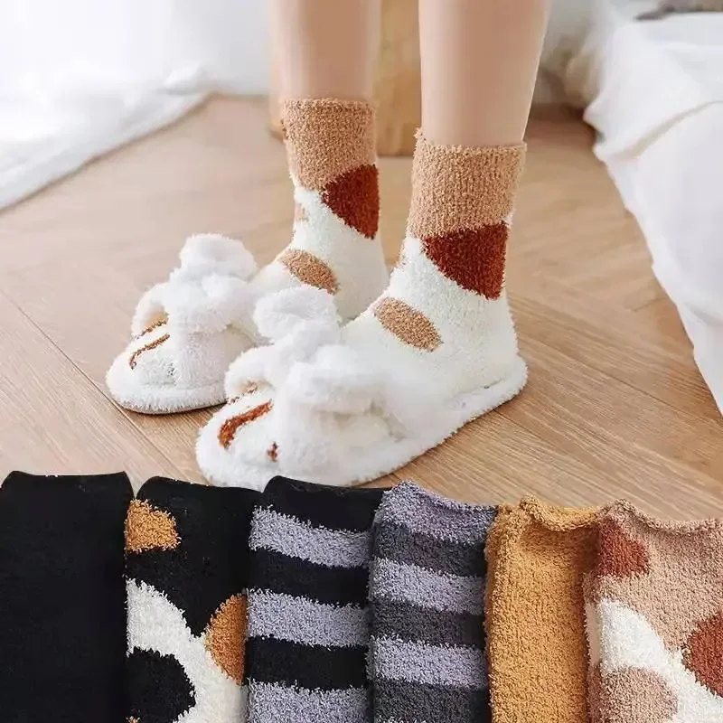6 пар зимних женских носков kawaii с героями мультфильмов - Фотография_2