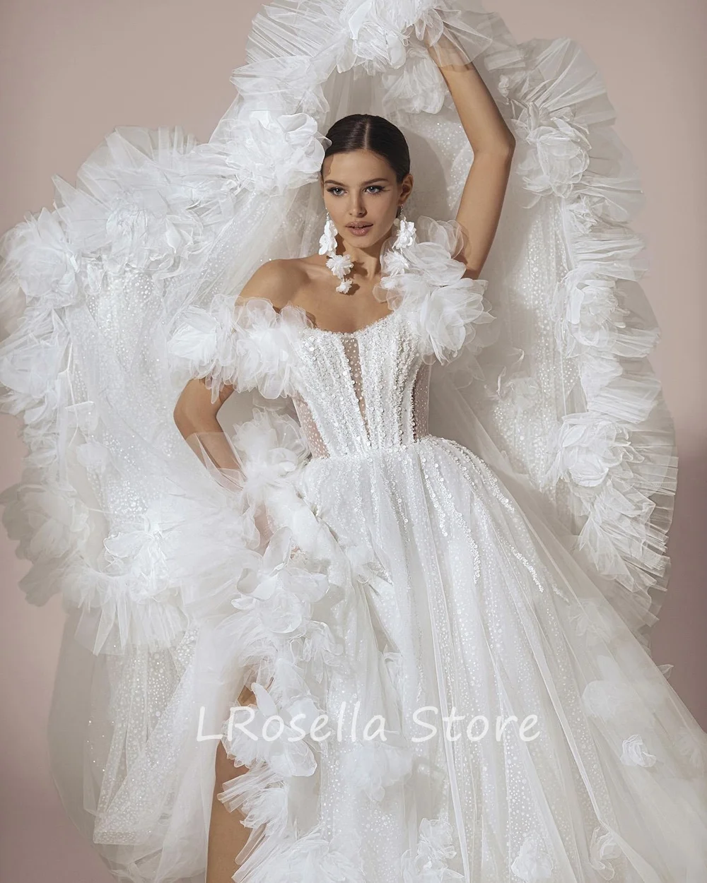 Lrosella свадебное платье с бисером - Фотография_2
