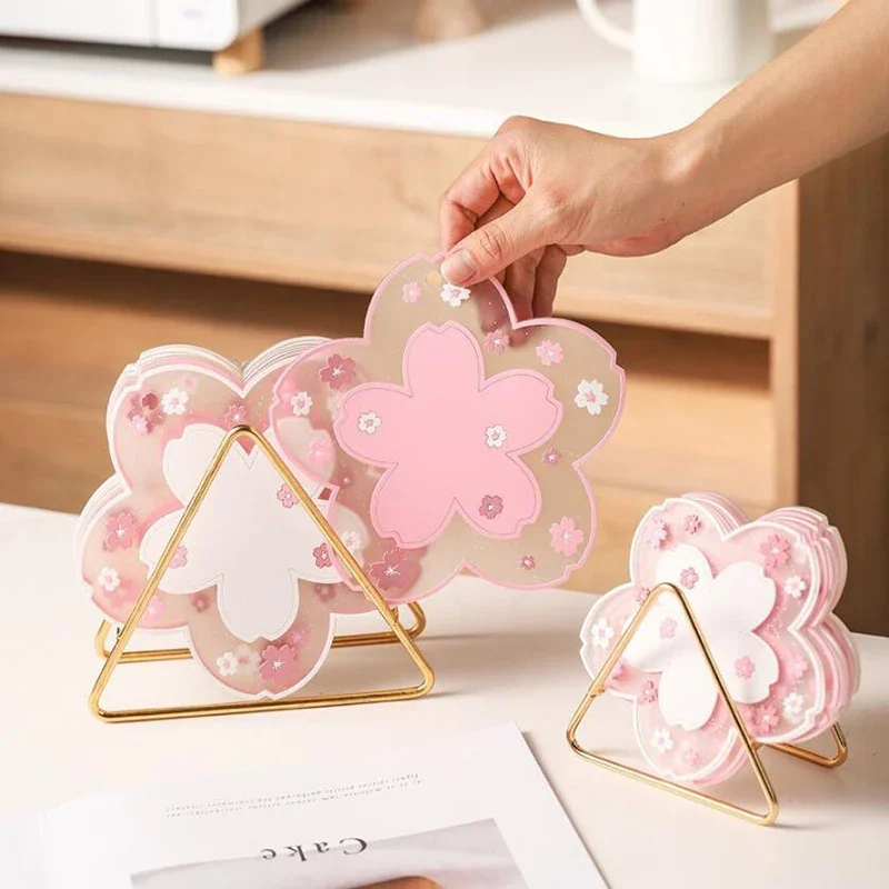 Kawaii cherry blossom настольный коврик для кофейной чашки - Фотография_6