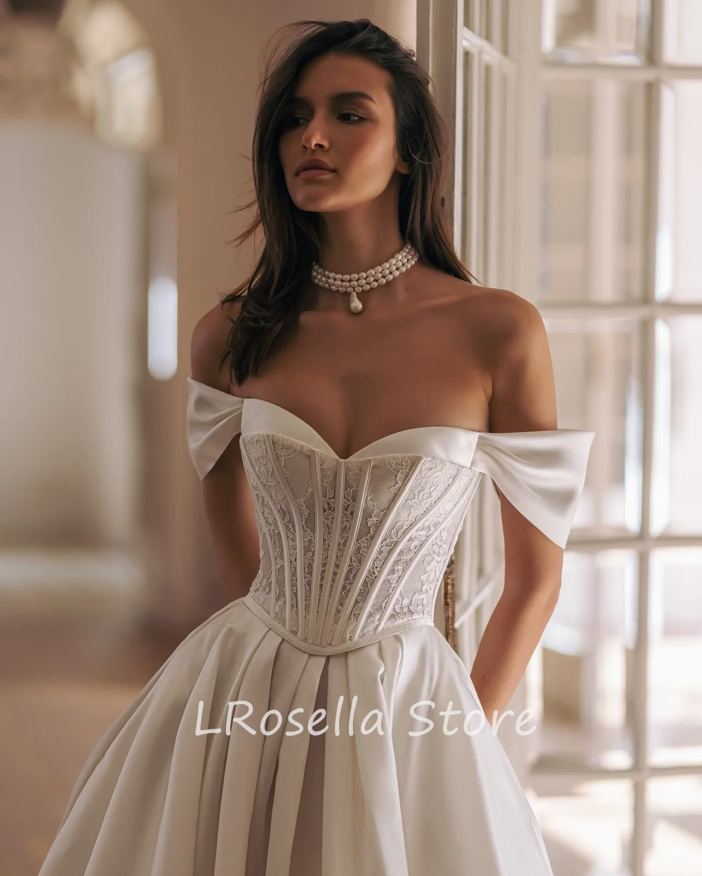 Lrosella свадебное платье из атласа - Фотография_2