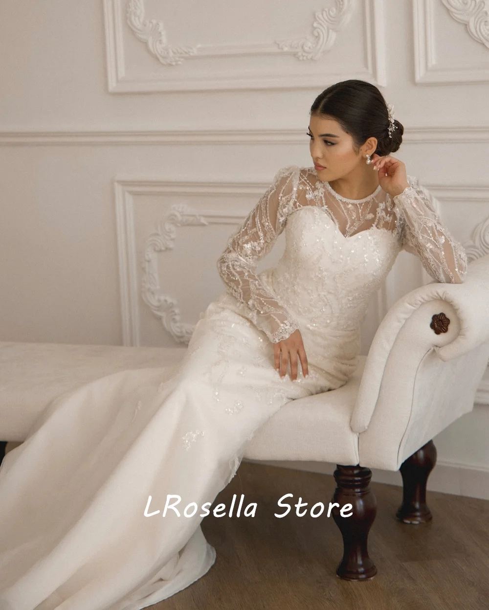 Lrosella свадебное платье с круглым вырезом - Фотография_2