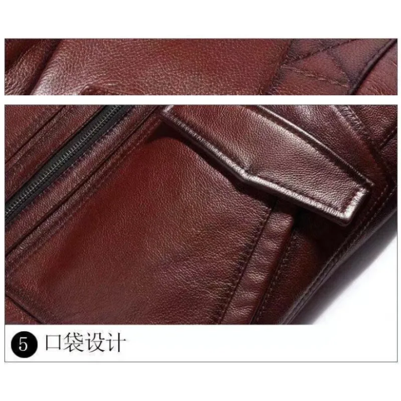 Новая кожаная мужская куртка из овчины haining - Фотография_5