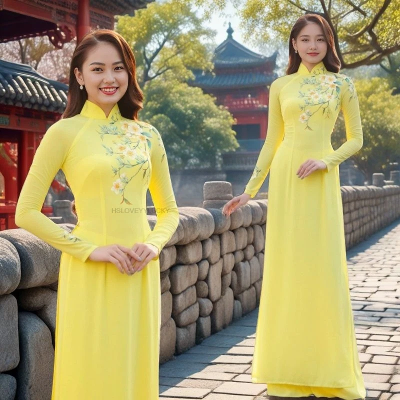 Восточное вьетнамское платье ao dai
