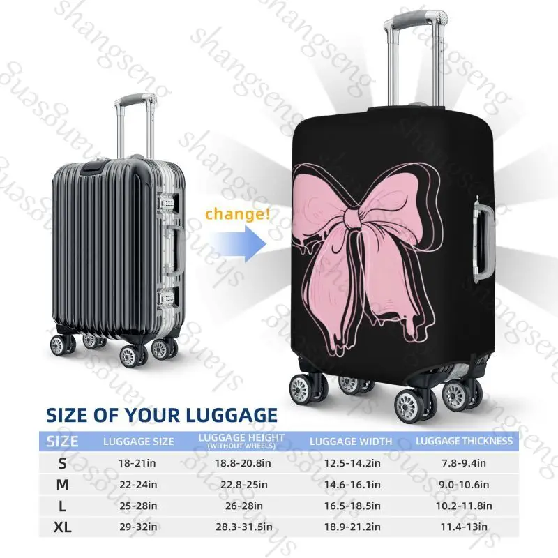 Pink bow painting thicken luggage - Фотография_5