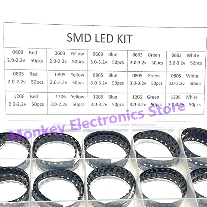 Светодиодный 0603 0805 1206 smd светодиодный коробка для образцов - Фотография_5