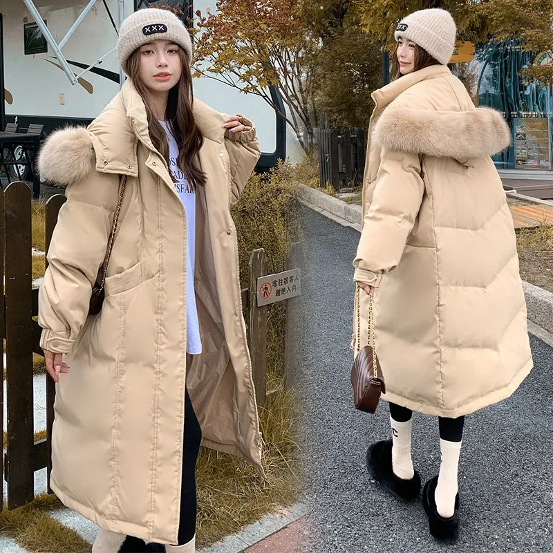 Down jackets women winter hooded