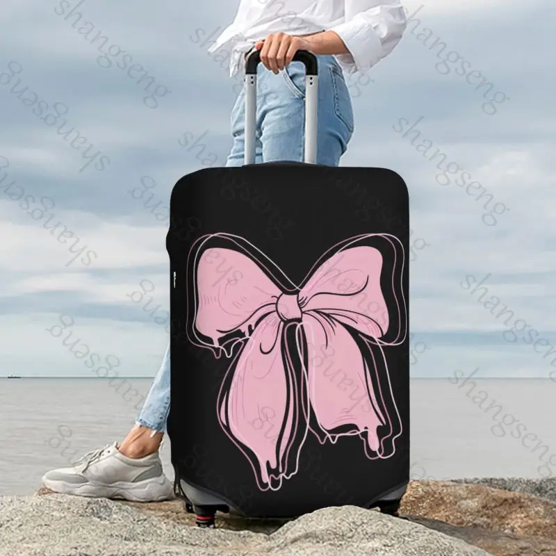 Pink bow painting thicken luggage
