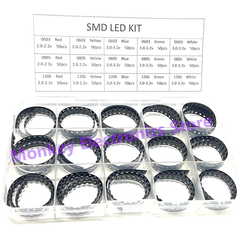 Светодиодный 0603 0805 1206 smd светодиодный коробка для образцов - Фотография_6