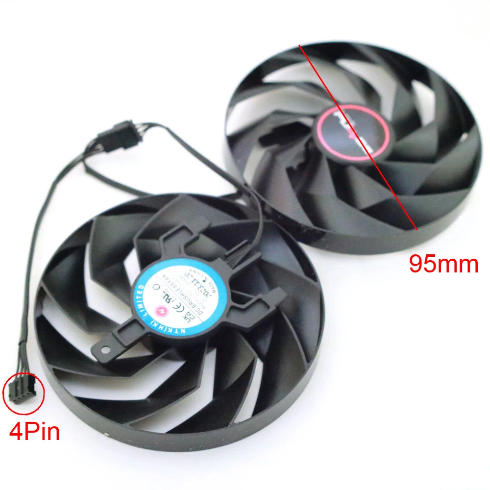 Вентилятор vga для видеокарты sapphire rx7600xt 7700xt 7800xt - Фотография_3
