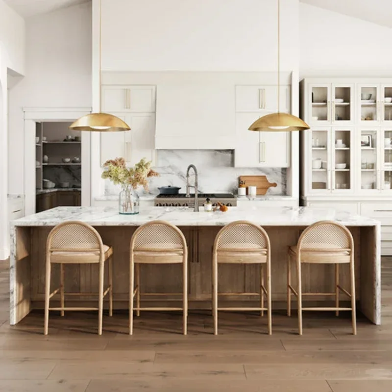 Nordic light luxury solid bar chair - Фотография_3