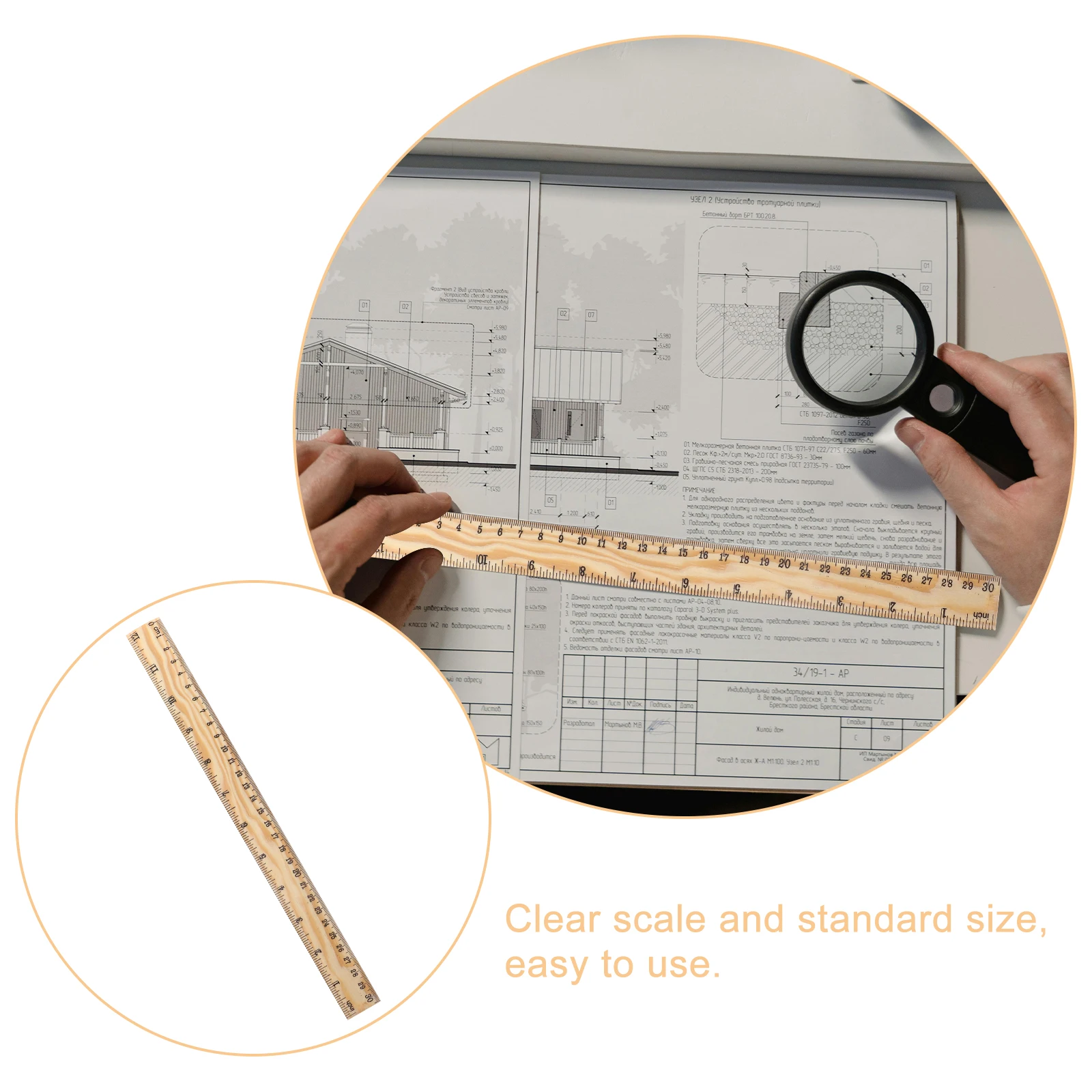 Бамбуковая деревянная линейка diy yardstick - Фотография_5