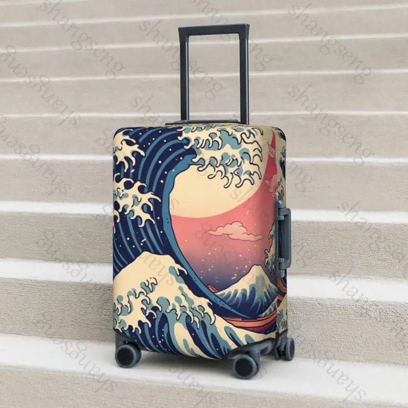 Wave art утолщенный чехол для багажа - Фотография_6