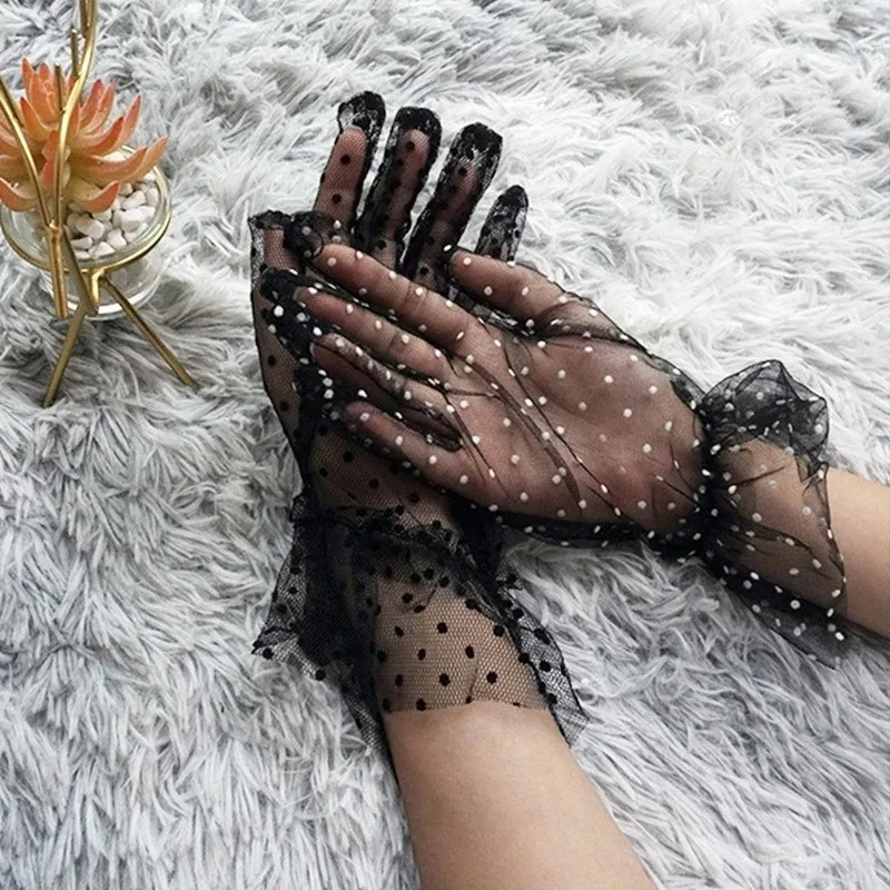 Сексуальные прозрачные перчатки в горошек - Фотография_4