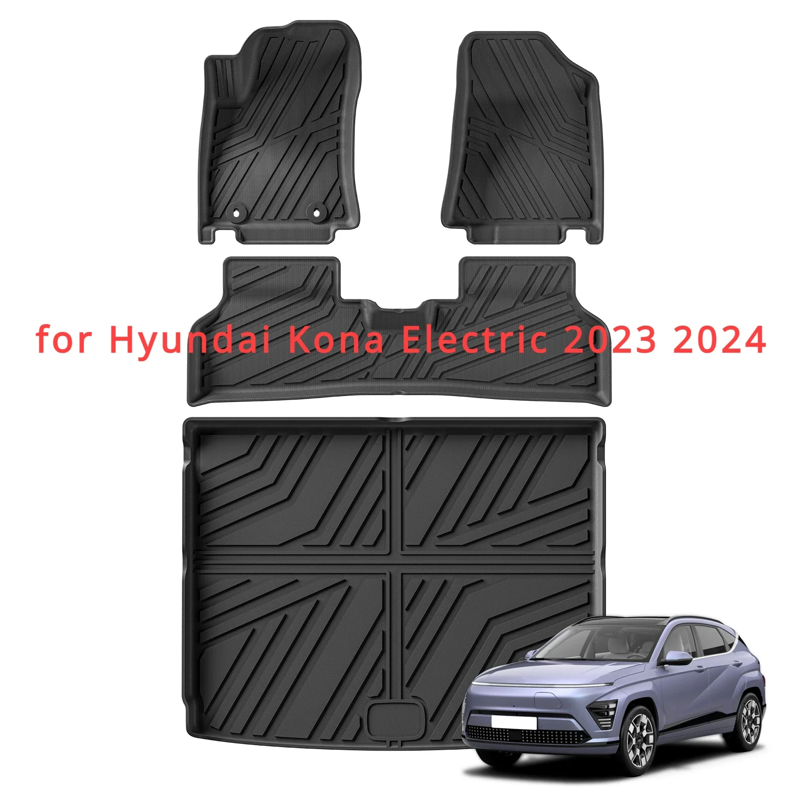 Для hyundai kona electric 2023 2024 tpe 3d автомобильные коврики