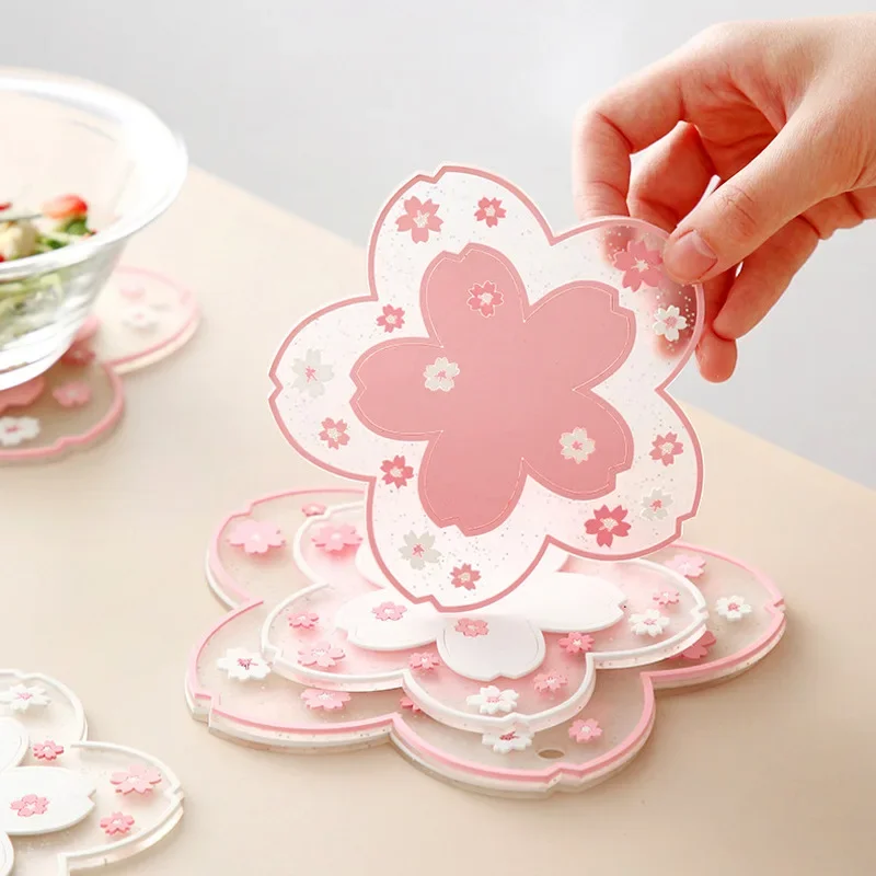 Kawaii cherry blossom настольный коврик для кофейной чашки